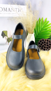 Korean plain rubber platform Thick bottom with buckle loafer for women 001#