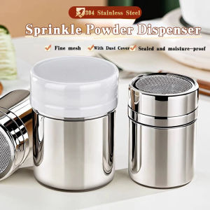 Stainless Steel Powder Shaker Condiment Container Can Sugar Chocolate Coffee Flour Powder Dispenser with Dust Cover