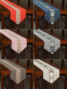 New Chinese Style Table Flag Zen Tea Mat Waterproof Cotton Linen High End Tea Table Cloth Art Luxury Long Rectangle Table Runner