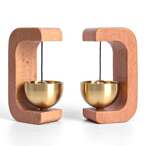 【On Sale】Japanese Style Self-adhesive Doorbell Magnetic Brass Wood Door Bell Home Door Decor