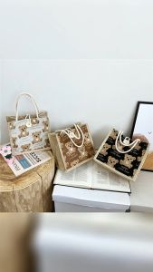 [10อัน] กระเป๋าผ้า Tote Bag กระเป๋าสานผ้าลินิน  รูปทรงสวย ใบเล็กสไตล์ญี่ปุ่น ทนทาน  มีบริการเก็บเงินปลายทาง gk99