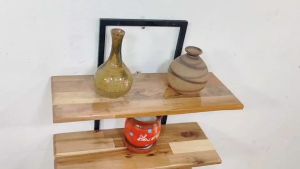 ชั้นวางติดผนัง ชั้นวางของน่ารักๆ ชั้นวางของสะสม ชั้นโชว์ของทั่วไป งานสไตล์ลอฟท์ โครงเหล็กพื้นไม้ งานฝีมือ งานละเอียดมาก MT051