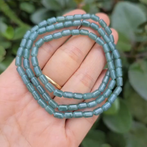 Q2397 Chuỗi 3v lu thống Lam Ngọc hạt gạo màu đậm chất trong thấu quang không kén mệnh - Phong Thuỷ TUDO P