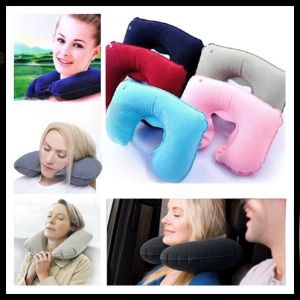 Inflatable U-Shaped Travel Pillow Portable Airplane Neck Support Outdoor Camping Hiking Gear Sleeping Bag Accessories