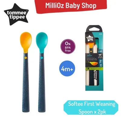 💯Original Tommee Tippee EasiGrip Feeding Spoon 4mth+Baby Spoon (2pcs)