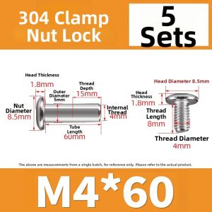 Furniture Connecting Plate Screws 304 Stainless Steel Countersunk Self-Tapping Mother-Child Rivet