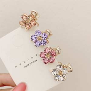 2023 New Small Bangs Claw Clip Crystal Flower Hair Clip Hairpin Mini Temperament Top Clips for women Hair Accessory