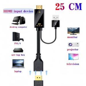 4K 60Hz HDMI-compatible Male to DisplayPort Female USB Powered High Definition HDMI-compatible to DP Cable for Monitor PC Laptop