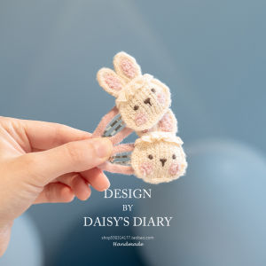 Cute Rabbit Knitted Hair Clip Childrens Hair Accessories Baby Girl Fabric BB Clip Adorable Headwear Baby Clamp Hair Decorations