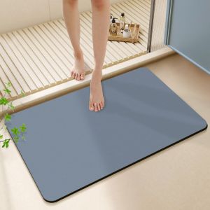 VIKAMA Plain Solid Color Bathroom Doormat Anti-Slip Easy-To-Clean Shower Room Small Floor Mat Home Decoration