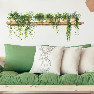 Decorative Wall Stickers 3D Self Adhesive Bedroom Wall Decals Moisture Proof Waterproof PVC Plant Floral Pattern Home Decor