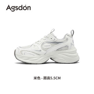 Silver Dad Shoes Womens 2025 New Summer Thick Bottom Retro Heightening Casual Sports Shoes Mesh Upper Versatile Comfortable