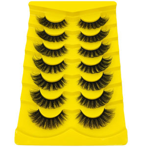 HBZGTLAD ใหม่ 7 คู่นุ่มธรรมชาติ cat eye eyelash เครื่องมือแต่งหน้าขนตาปลอมขยายปุยขนตาปลอม