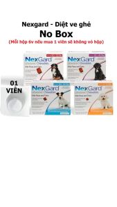 Hanpet - (Hàng Chính hãng) thuố diệt ve ghẻ bọ chét trên chó - 1 viên Nexgard cho chó (No Box)