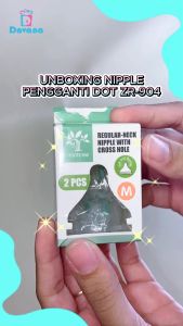 Dovana Nipple Pengganti 2Pcs Dot Botol ZR-904 Neck Nipple Soft Silicone Replacement With Cross Hole