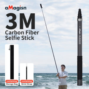 3m Invisible Selfie Stick Carbon Fiber Extended Monopod 118" for Gopro 13 Insta360 X4 X5 DJI Osmo 360/Action 5 Pro Accessories