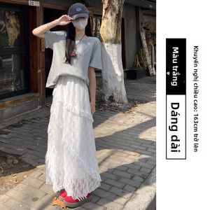YAYANGREN | Chân Váy Dây A-Line Voan Trắng Mới Xuân Hè