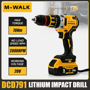 M-WALK DCD791 Brushless Electric Drill 2000RPM Cordless Screwdriver Home Electric Impact Wrench Tools For Dewalt 20V Battery Pin