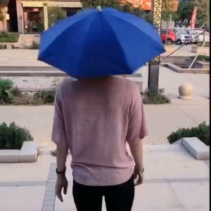 Minimalist Hands-Free UV Protection Fishing Umbrella Hat Adjustable Foldable Polyester Cap for Fishing Camping Gardening