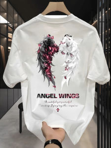 American Style Mens Short Sleeve T-Shirt Premium Quality Pure Cotton Casual Oversize Cool Printed Breathable Summer Top