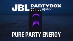 JBL PartyBox Club 120 / PartyBox 110 Wireless Party Speaker with AI Sound Boost Futuristic Light Show Up to 12Hrs Playtime Multispeaker Connection by Auracast Guitar & Mic Input Splashproof
