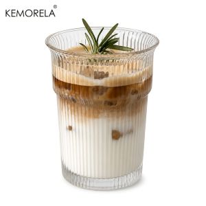 1/2PCS Borosilicate Glass Cups Large-Capacity for Iced Coffee Whiskey Milk Juice Tea Compatible Tumblers Dishwasher Safe Travel