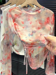 PAIBOLI | Sleeve Sun Protection Tie Dye Drawstring T-shirt