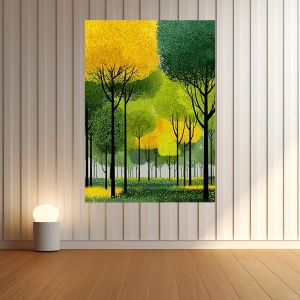 BILIBILI | 2D Flat 1pc Modern Minimalist Abstract Forest Wall - Frameless Canvas Painting Suitable for Living Room Bedroom Office Dec
