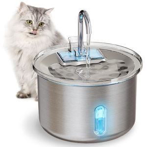2L Stainless Steel Cat Water Fountain Automatic Dog Water Dispenser For Cat Dog Pet Smart Cat Drinking Fountain Water Feeder Bowl