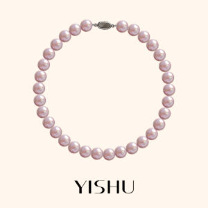 YISHU | Dây Chuyền Hạt Ngọc Trai Màu Hồng Nhẹ Nhàng Sang Trọng Phong Cách Pháp