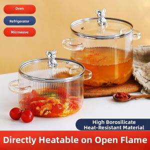 DONGZHIHUI | Borosilicate Glass Clear Cooking Pot Heat Resistant