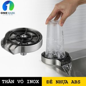 Bộ dụng cụ rửa ly cốc vòi phun nước tự động water wheel washer inox 304 Dụng cụ rửa ly rửa cốc cao cấp nhập khẩu.