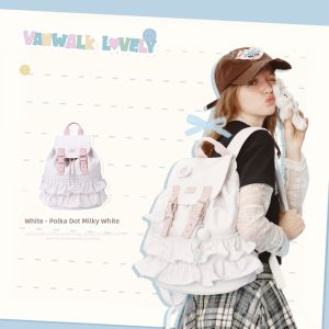 VANWALK | Korean Style Ballet Polka Dots Backpack