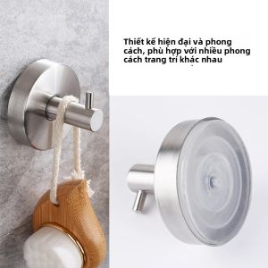 Móc Hút Chân Không Bằng Thép Không Gỉ Không Cần Khoan Treo Tường Móc Treo Áo Choàng Khăn Tắm Kiểu Hiện Đại Chống Thấm Nước Dụng Cụ Sắp Xếp Nhà Tắm
