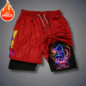 Bandai | Dragon Ball Summer Vegeta 2026 Mens Bot Fitness Double-Layer Replica Two-Piece Loose-Fit Training Running Shorts Casual Pants