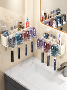 Kệ Đựng Chổi Đánh Răng Gắn Tường Phòng Tắm Không Cần Đục Lỗ Kệ Đựng Đồ Dùng Vệ Sinh Cá Nhân Kệ Đựng Kem Đánh Răng Và Cốc Đựng Nước Súc Miệng