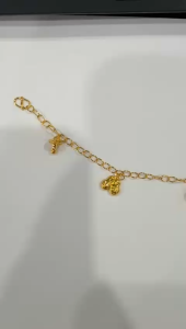 Poh Heng Jewellery 22K Baby Charm Anklet in Yellow Gold [Price By Weight]