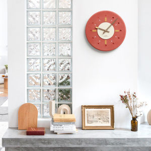 💥Dream Best🔥 Cement Texture Wall Clock Wooden Hands Light Luxury Creative Silent Decor Clock 35*35cm