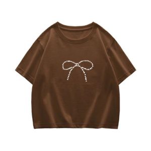 Áo babytee croptop nữ hình nơ áo thun nữ HLFashion