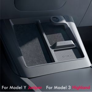 ABS Wireless Charging Hub Mount For Tesla Model Y Juniper / Premium & Model 3 Highland 2025 2026 Center Console Organizer Holder