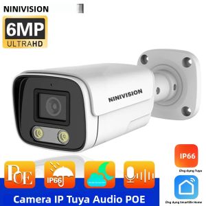 Camera IP Tuya 6MP Ngoài Trời POE Giám Sát Với H.265 Âm Thanh Hai Chiều Màu Sắc Tầm Nhìn Ban Đêm IP66 Smartlife Home Tương Thích Camera Quan Sát