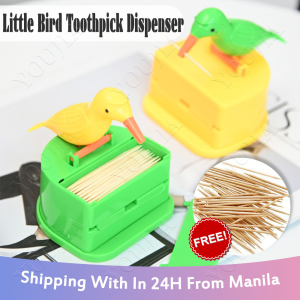 Cute Cartoon Bird Toothpick Dispenser Creative Push-Type Toothpick Bird Dispenser Funny Toothpick Box for Kitchen Home Party Decoration Gifts