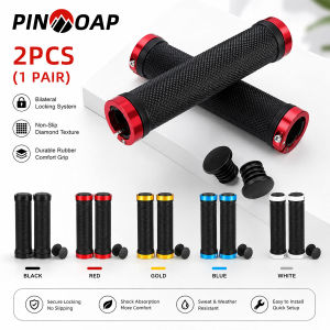 PINMOAP 2PCS Bike Handlebar Grips Bicycle Rubber Grip Anti Slip Shock Absorbing Ergonomic Handle Covers For Mtb Road Cycling