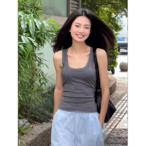 เสื้อกั๊กสายเดี่ยวสไตล์อเมริกันสำหรับผู้หญิงในช่วงฤดูร้อนปี 2024 เสื้อชั้นในเซ็กซี่สำหรับใส่ด้านนอก เสื้อผ้าทำงานแบบปกติ