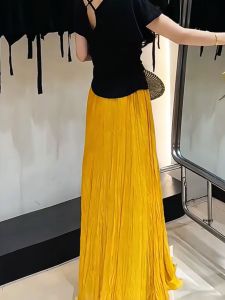 MANMI | Yellow Style High-waist Hide Hips Skirt