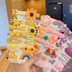 6Pcs/14Pcs/Set of Korean fresh girls cartoon princess side clip childrens hair clip bangs hair clip