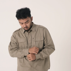 MGee Kemeja Kerja Outdoor Lengan Panjang Gordon C077 Dark Khaky