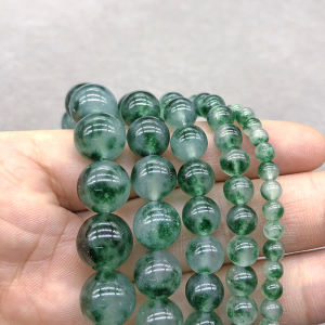 Natural Floating Green Chalcedony Scattered Beads Agate DIY Handmade String Ball Bead Earrings Pendant Parts Ornament Bracelet Women