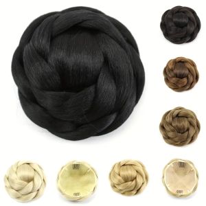 Synthetic Braided Scrunchie Hair Chignon Bun Donut Updo Braided Hairpieces Clip In Hair Bun For Party Wedding Cosplay Use