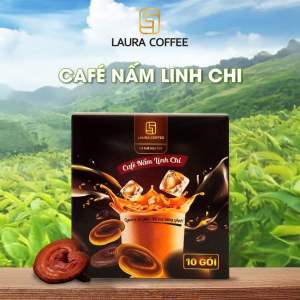[CHÍNH HÃNG LAURA COFFEE]. Cà phê đông trùng hạ thảo cà phê nấm linh chi cà phê Nhật Kim Anh Laura Coffee. Cafe laura sunshine hộp 10 gói. Cafe sữa hoà tan.